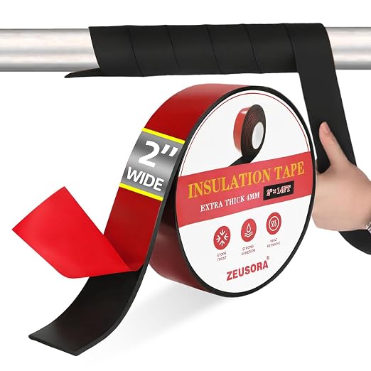 2 inch x 14 ft Pipe Insulation Tape, Outdoor Pipe Insulation Foam Tube by ZEUSORA