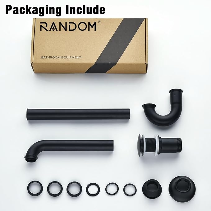 RANDOM Matte Black P Trap Bathroom Sink 1-1/4 inch U-Shape Sink Trap - Image 9