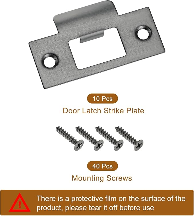 uxcell t Door Strike Plate, Dark Gray - Image 3
