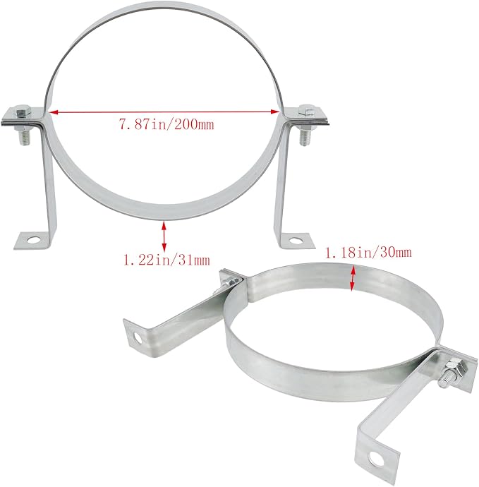 Dnyta 2 Pcs 8 Inch Vent Wall Strap, Gas Vent Pipe Strap, Chimney Pipe Support - Image 2
