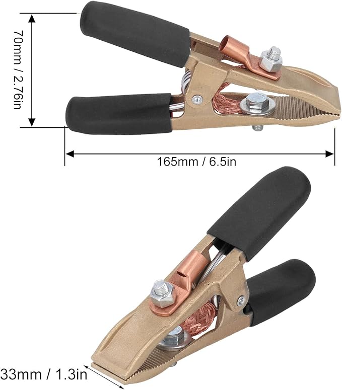 Grounding Work Clamp, Wear Resistant Anti Oxidation Welding Ground Clamp Brass - Image 7