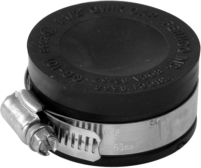 Fernco QC-101 2 Pack 1 1/2-in. Qwik Cap Flexible PVC Pipe Cap - Image 2