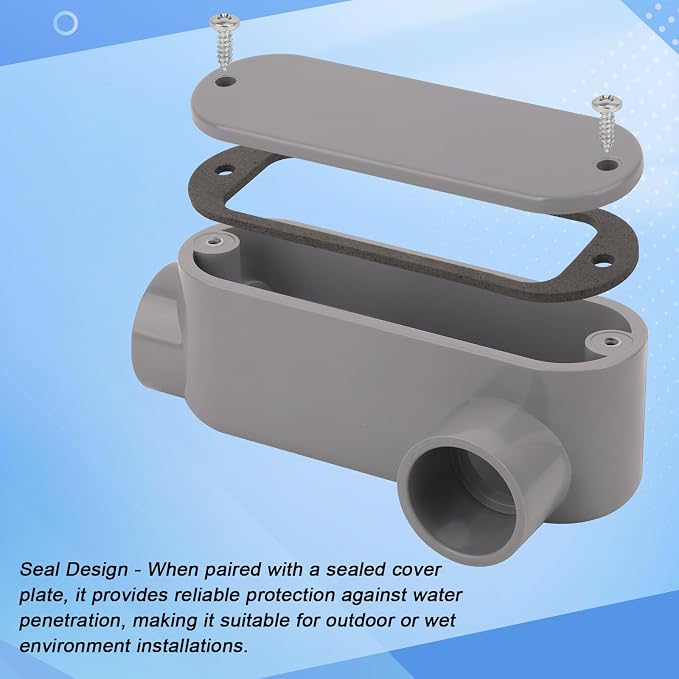 4Pack 3/4 Inch Rigid PVC Conduit Body Type LL, Slip x Slip PVC Conduit Bodies - Image 2