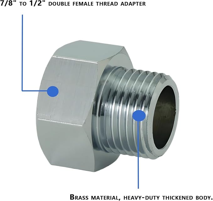 Brass 1/2"x7/8" Male-Female Adapter, 15/16" Splitter | Male-female extension - Image 4