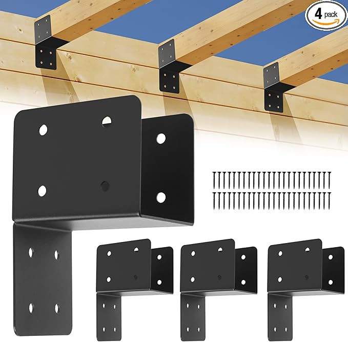 4 Pcs 14 Gauge Post Caps Tie Bracket, Joist Anchor Connector by MJHHAPY