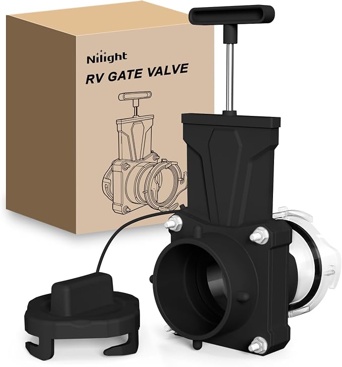 Nilight RV Sewer Valve, Camper Black Tank Gate Valve by Nilight