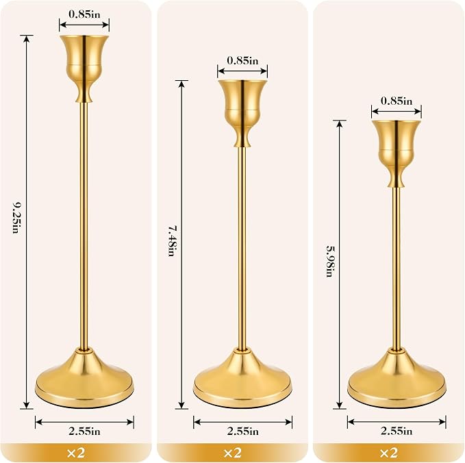 6PCS Candlestick Holders, Taper Candle Holder - Image 3