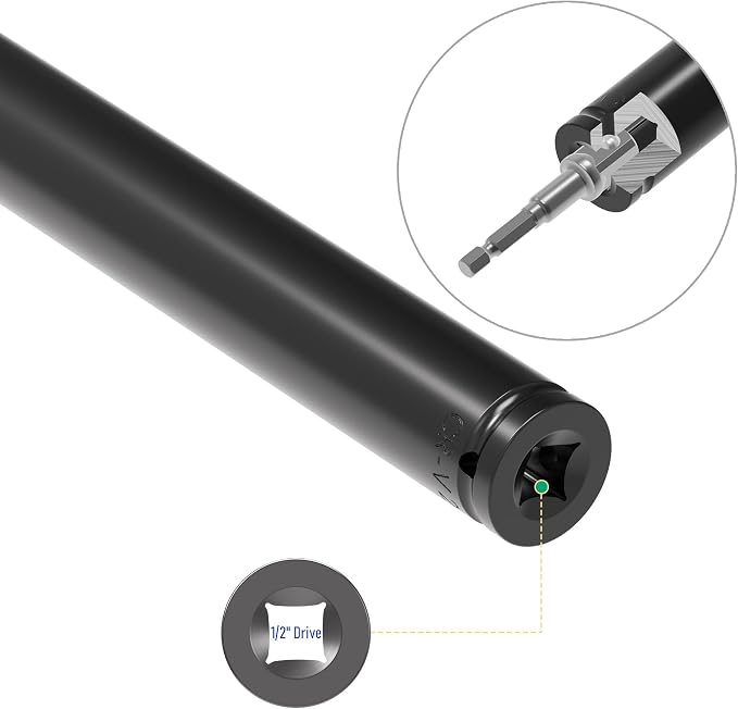 1/2" Drive Socket Set, 17mm Deep Impact Socket, Heat-Treated CR-V Steel - Image 4