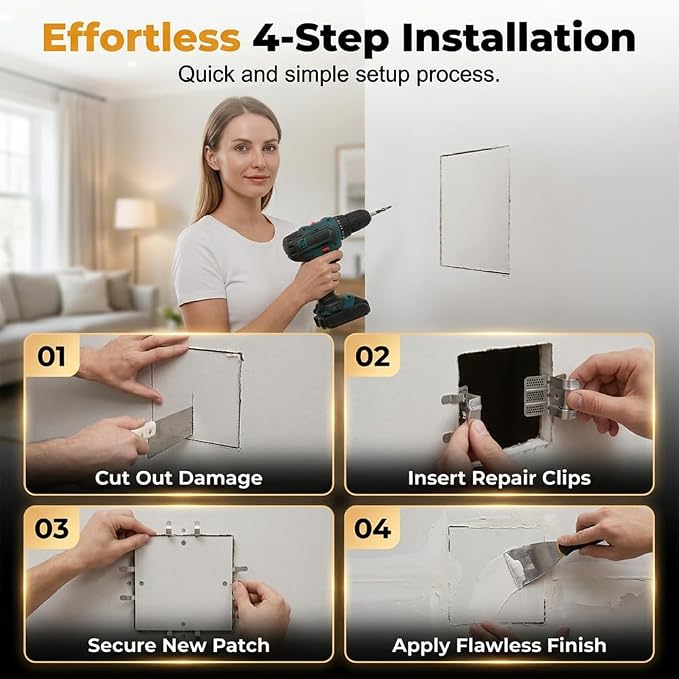 Drywall Repair Clips, Stainless Steel Drywall Clips Kit - Image 2