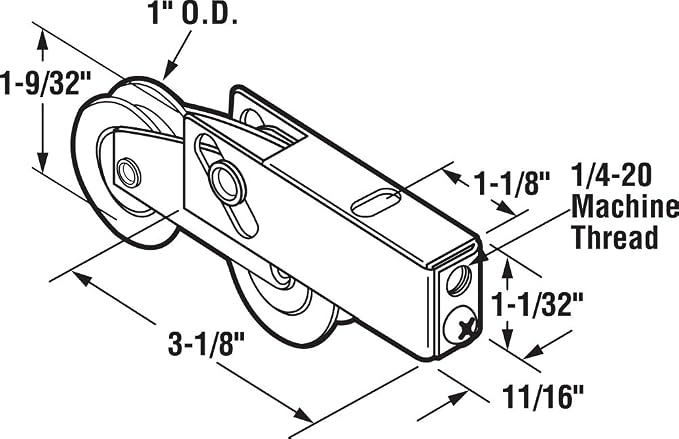 Prime-Line D 1979 1 In., Sliding Door Tandem Roller Assembly - Image 2