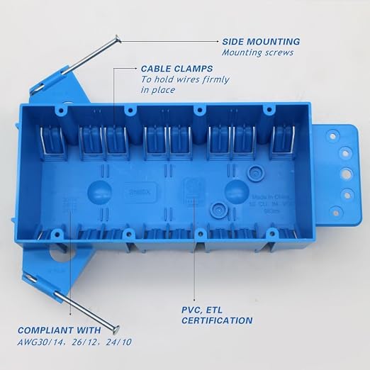 4-Gang PVC New Work Switch/Outlet Wall Electrical Box, 60 cu in | Features - Image 5