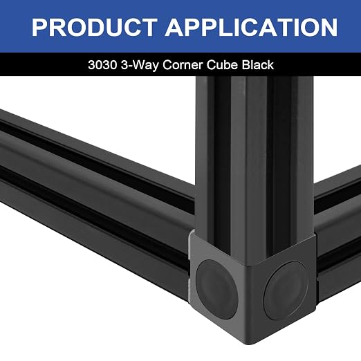 12pcs 3030 3-Way Corner Cube 3030 Extrusion Hardware Black | T-Slot V-Slot - Image 6
