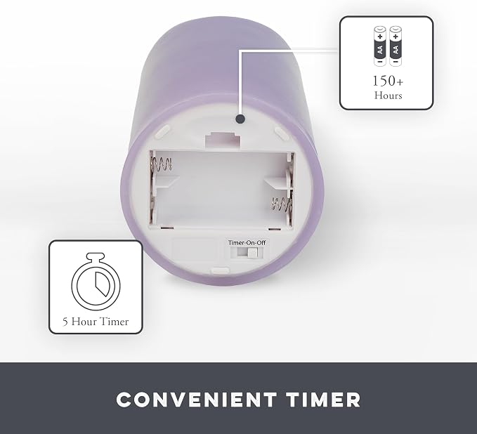 Co. Flameless LED Battery Operated Flickering Pillar Candles - Image 4