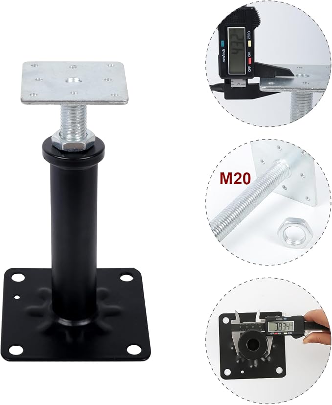 4-Pack House Floor Jacks, 11–16 Inch Adjustable Steel Posts, Suitable - Image 3