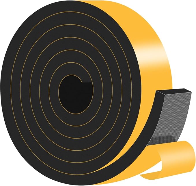 Foam Weather Stripping Tape, High Density CR, 2 in x 1/2 in x 6.5Ft | Weather by MIKONIYA