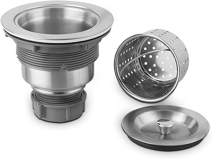 Serene Valley 3-1/2-inch Kitchen Sink Strainer Assembly, 304 Premium Stainless - Image 2