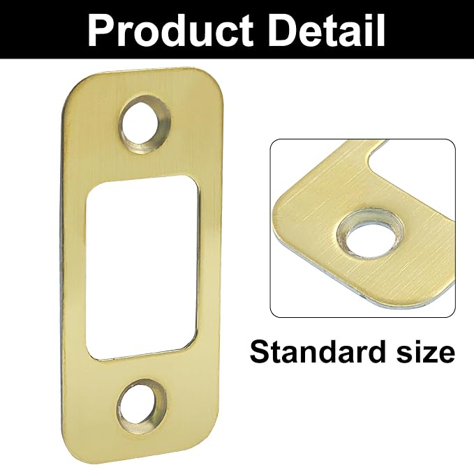 1 Pcs Gold Deadbolt Strike Plate, Door Latch Strike Plate, Silent Strike Plate - Image 3