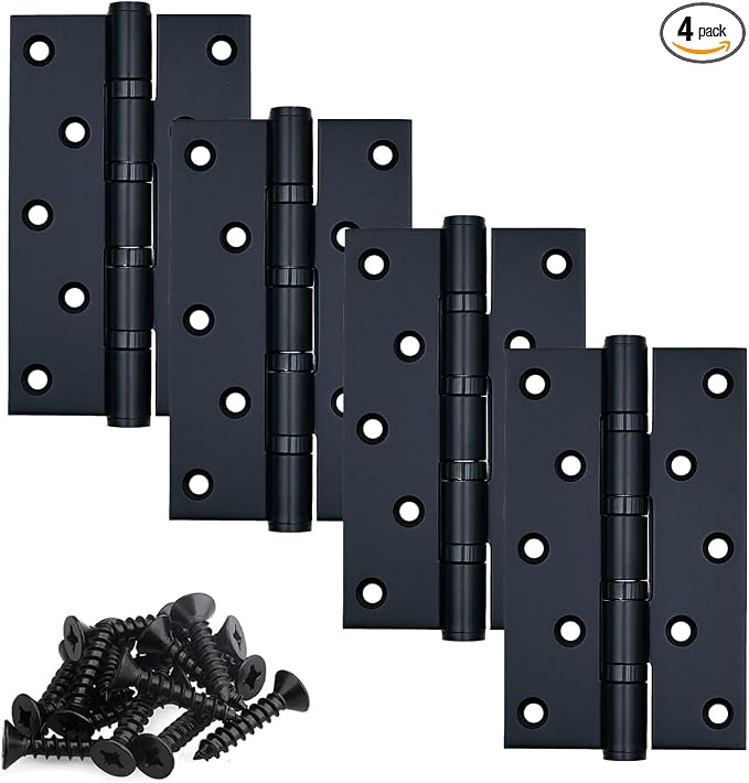 Matte Black 5 inch Stainless Steel Door Hinges, Heavy Duty Interior/Exterior by -Since1997s