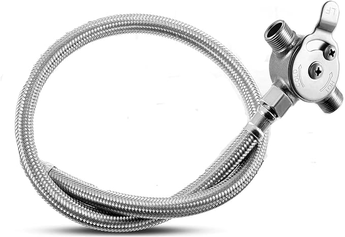 3/8" Manual Mixing Valve for Hot and Cold Water, Three-way Solid Brass - Image 6