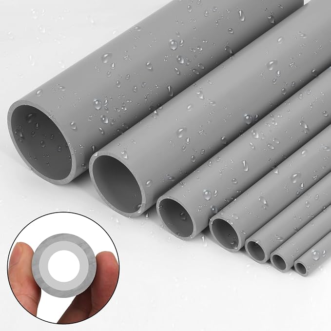4Inch Grey Electrical Conduit PVC Pipe 17" Long Sch40 PVC Rigid Tube Round - Image 4