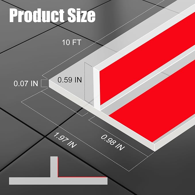 ToLanbbt T-Shaped Door Draft Stopper 1.97 in x 10 FT Silicone Weather Stripping - Image 2