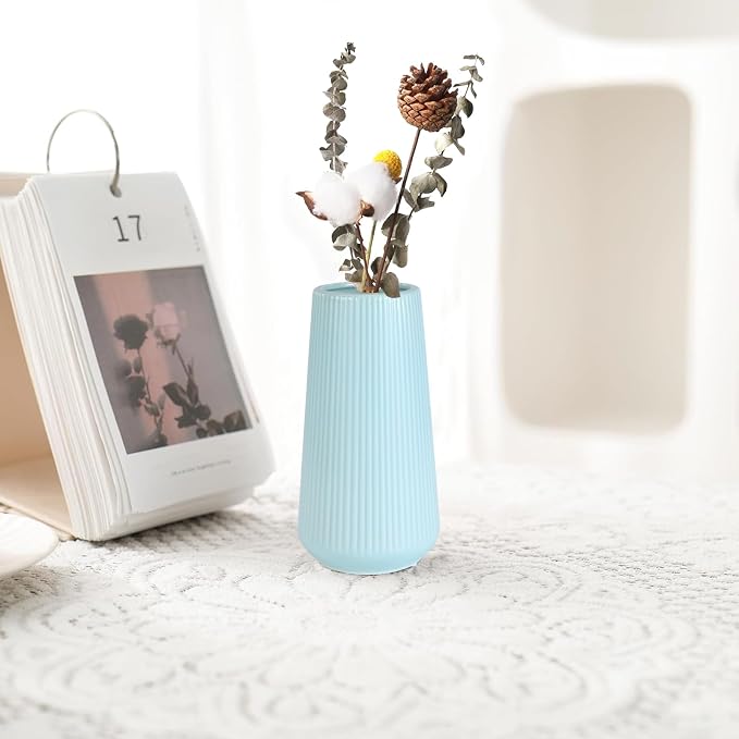 Blue Ceramic Vase, GUKJOB Small Cute Flower Vase - Image 6