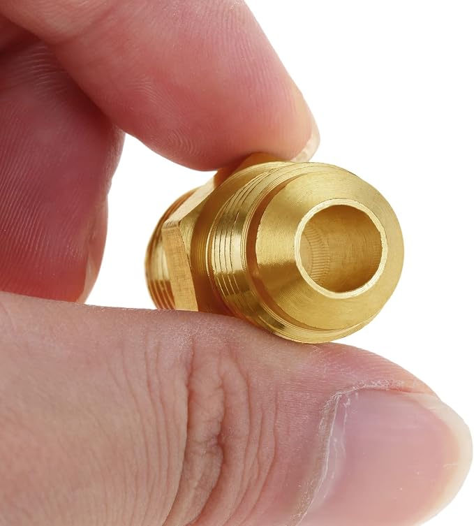 2pcs Brass Flared Tube Couples Pipe Fitting Half Union Gas Adapter 3/8 Inch - Image 5