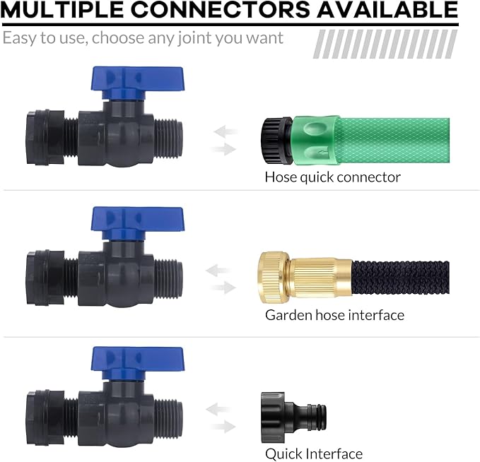 PVC Rain Barrel Spigot Kit 2 Pack 3/4" GHT Garden Hose Shut Off Valve - Image 5