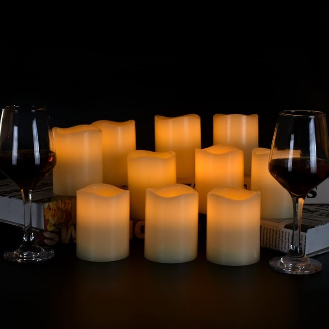 Flameless Candles Battery Operated Candles Real Wax Pillar LED Candles - Image 3