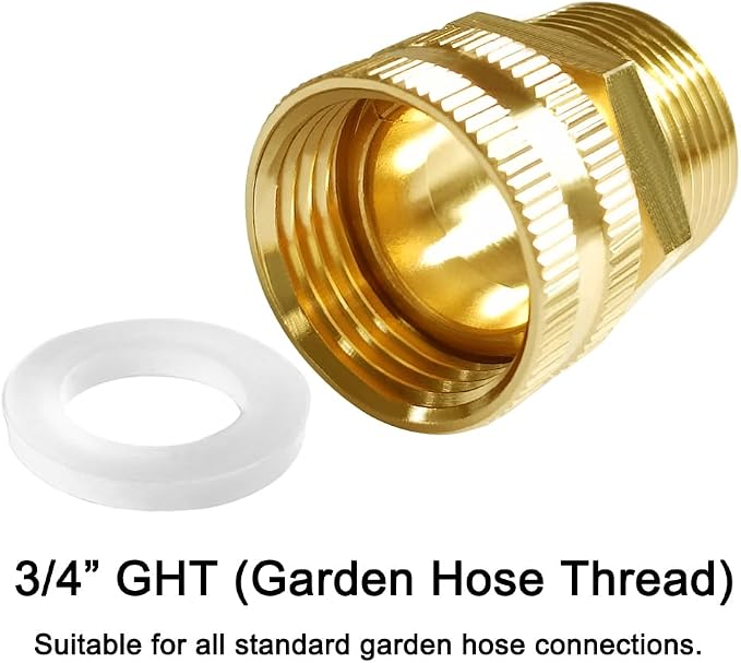 Joywayus 2PCS Brass Swivel Pipe Fitting 3/4" GHT Female x 3/4" NPT Male | - Image 2