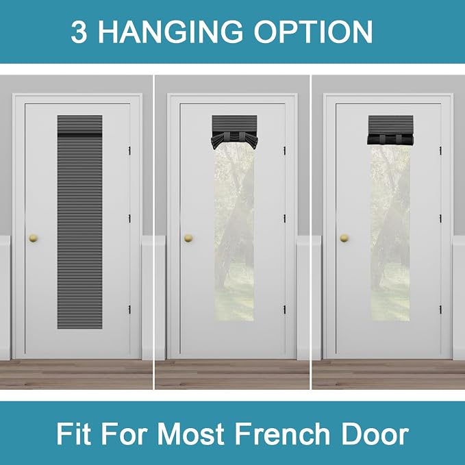 Muamar French Door Curtains Privacy Door Blind, Front Door Window Curtain - Image 3