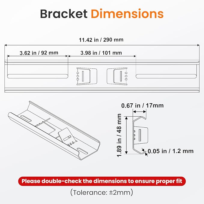 QILIPSU Pole Mounting Kits, 304 Stainless Steel 11.4" x 1.9" Brackets - Image 5