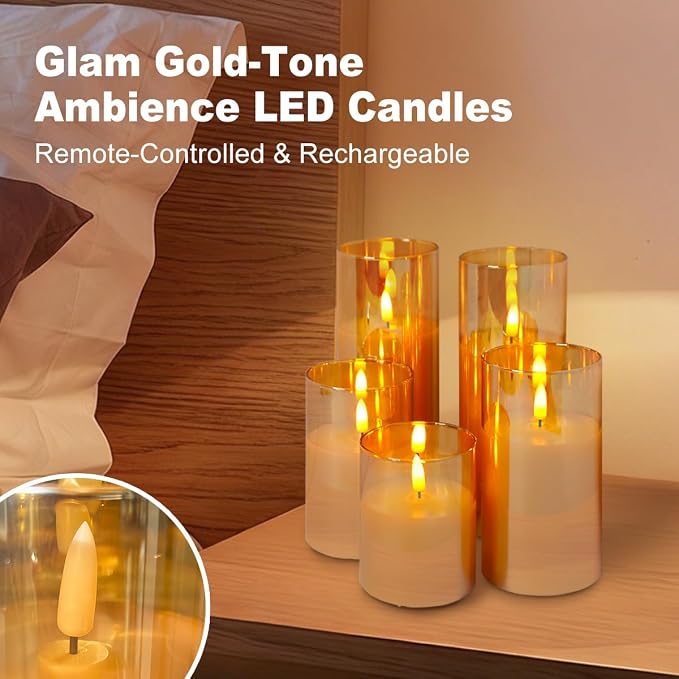 LEDHOLYT Rechargeable Flameless Candles, Realistic Flickering LED Flameless - Image 4