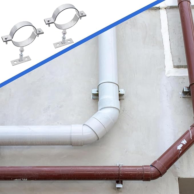 2 PCS 4 Inch Heavy Duty Adjustable Pipe Bracket | Galvanized Steel Split Ring - Image 5