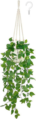 Mkono Fake Hanging Plant, Macrame Hanger by Mkono