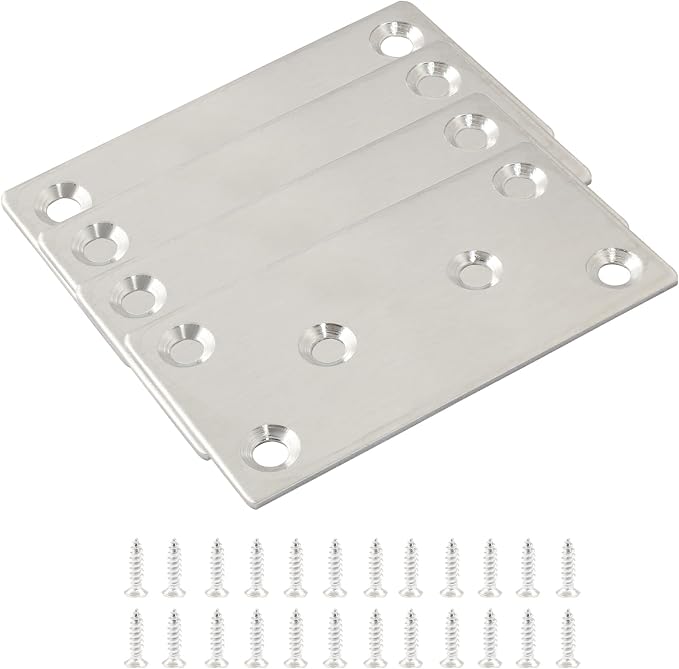 Bonsicoky 8 Pcs Flat Straight Brace Brackets, 3.15" x 1.5" / 80mm x 40mm | - Image 5