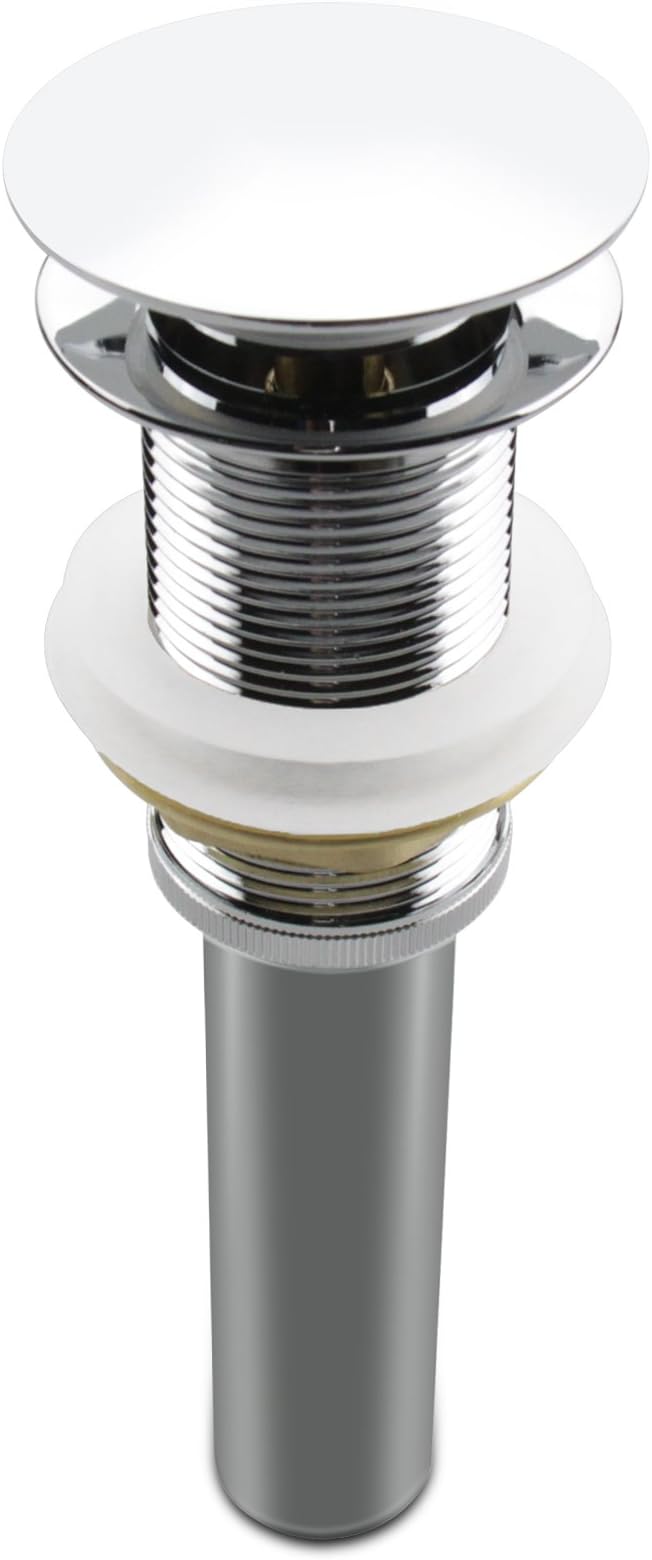 Bathroom Sink Pop Up Drain Without Overflow, Large Cap, Polished Chrome by ALLWIN-HOUSEWARE
