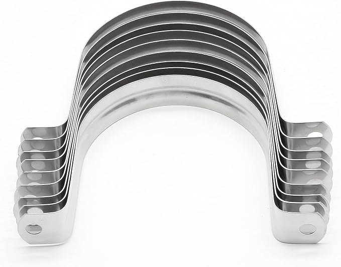 10Pcs 2.5 Inch Stainless Steel Conduit Clamps | Two Hole Strap, U Bracket Rigid - Image 5
