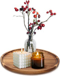 Acacia Round Wood Serving Tray for Ottoman Coffee Dining Table Decorations | by Ayiaren