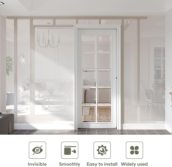 6FT/72in Sliding Pocket Door Hardware Kit, Commercial Grade, Aluminum Box Rail - Image 2