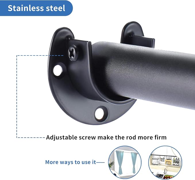 Rise age Stainless Steel Closet Rod Bracket, 3/4 Inch Diameter Closet Rod - Image 3
