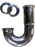 EZ-Fluid 1-1/2" Heavy Duty 17 Gauge High Profile Sink Trap J Bend Thick Brass by EZ-FLUIDPlumbingProducts
