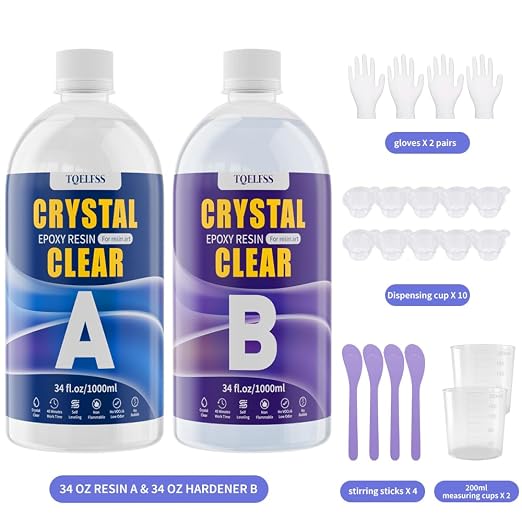 68OZ Crystal Clear Epoxy Resin Kit, Self Leveling, No Bubbles, Not Yellowing - Image 8