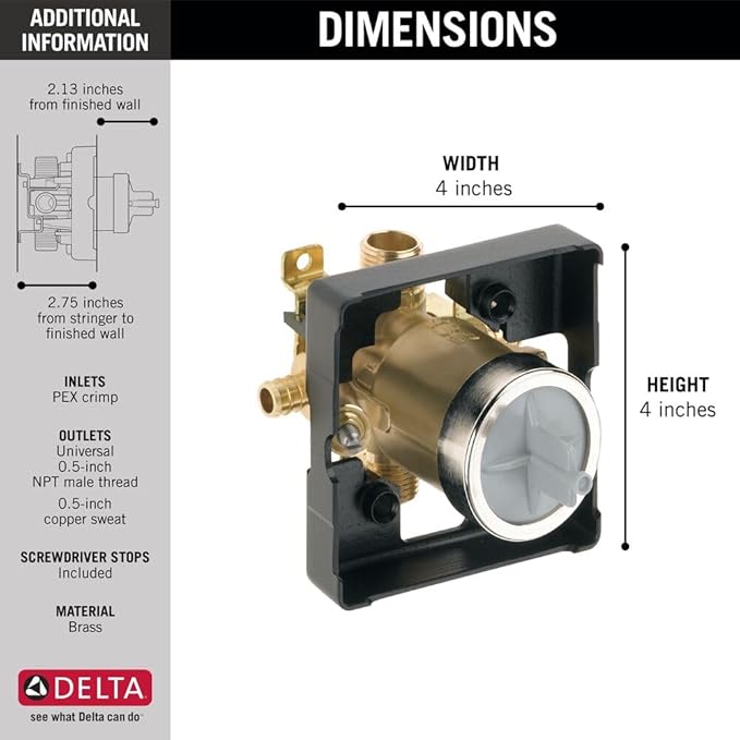 MultiChoice Universal Tub and Shower Valve Body - Image 6