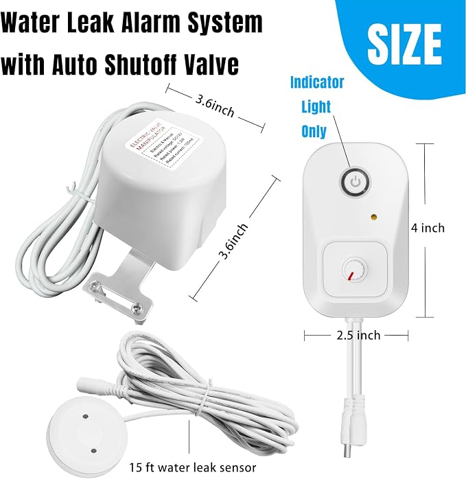 Water Leak Detector with Automatic Shutoff, Plug-in Power Control | Includes - Image 2