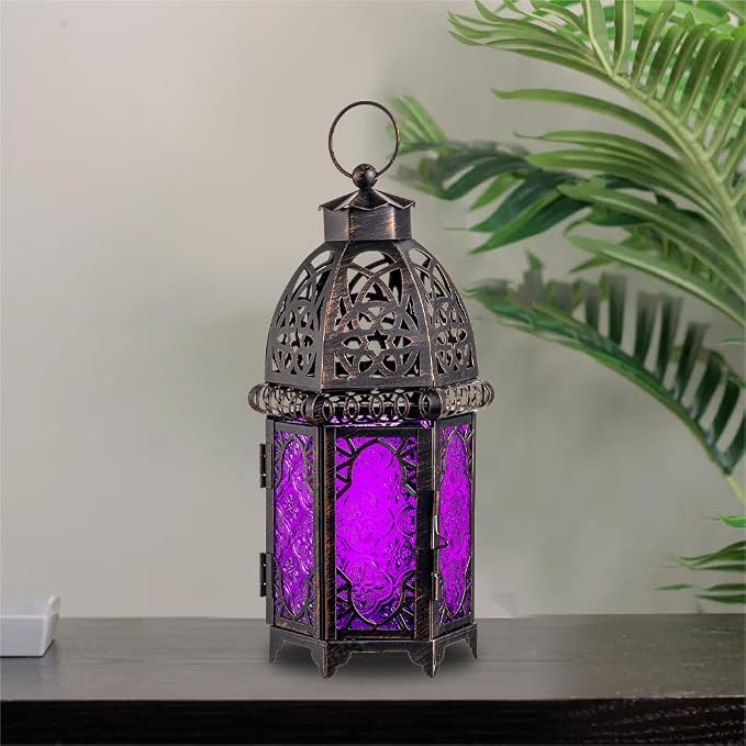 NEEDOMO Moroccan Candle Lantern, 12.8'' Hanging Lanterns Decorative Indoor - Image 2