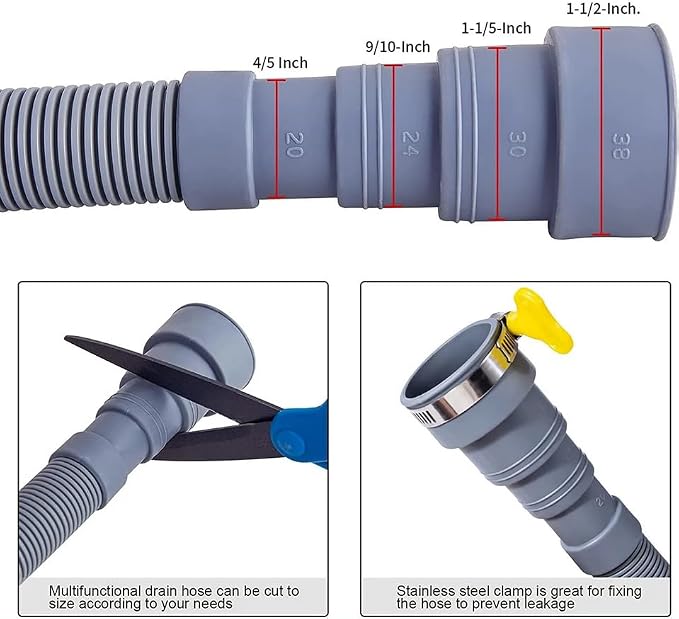HLMOptimo 6 Feet Universal Washing Machine Drain Hose Flexible Dishwasher Drain - Image 5