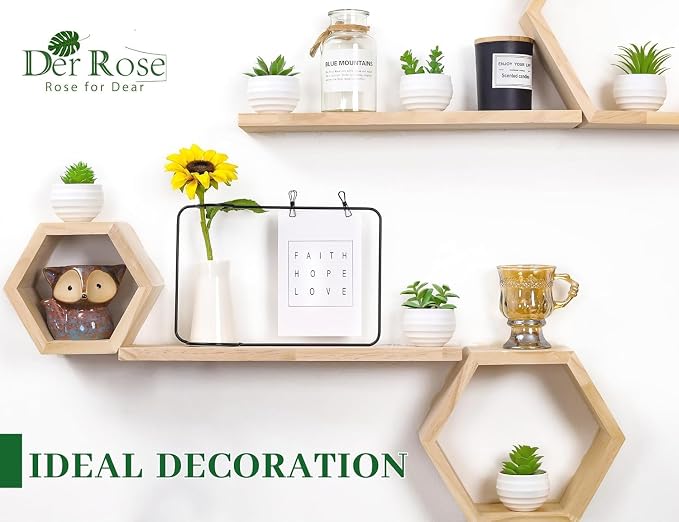 Der Rose 6 Pack Succulents Fake Plants - Image 3