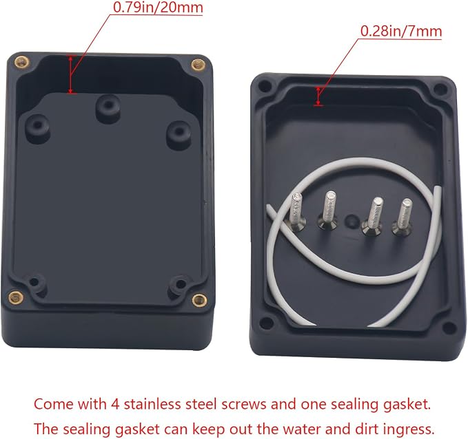 Project Box IP65 Waterproof Junction Box ABS Plastic Black Electrical Boxes DIY - Image 4