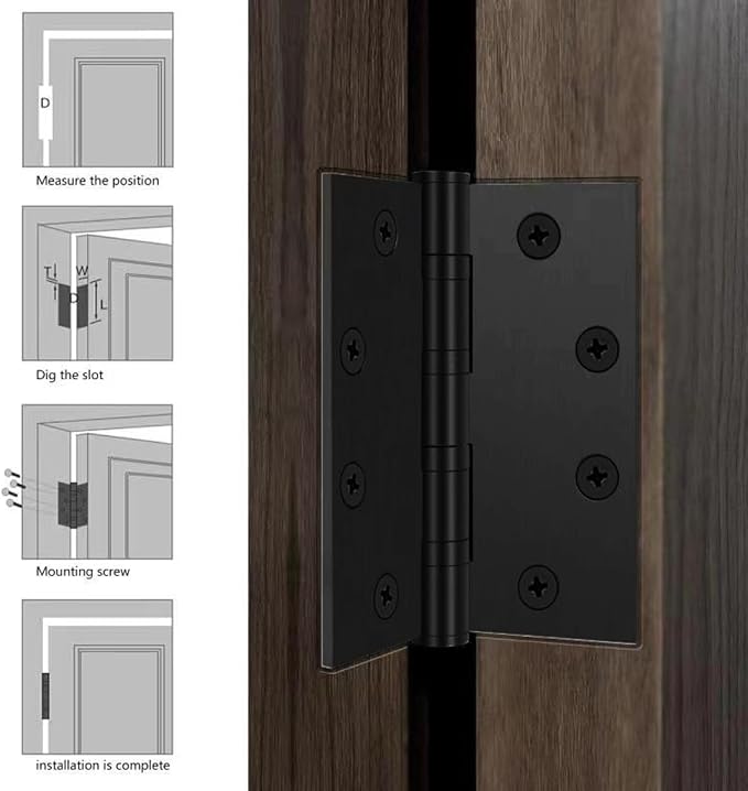 4.5in x 4in 304SS Door Hinges, Square Corners, Ball Bearing Hinge, Non - Image 7